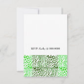 Grünes Tiermuster - Einladung zum Geburtstag (Rückseite)