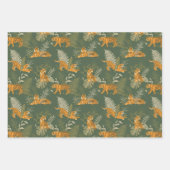 Grünes Tiger-Jungle-Safari-Wrapping Paper-Set Geschenkpapier Set (Vorderseite)