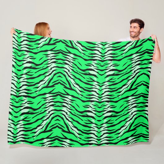 Grünes Tiger-Tierhaut-Musterdesign Fleecedecke (Beispiel)