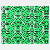 Grünes Tiger-Tierhaut-Musterdesign Fleecedecke (Vorderseite (Horizontal))