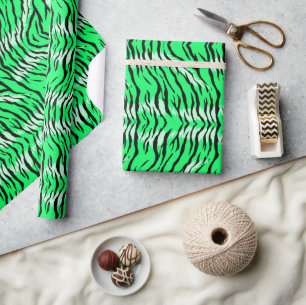 Grünes Tiger-Tierhaut-Musterdesign  Geschenkpapier