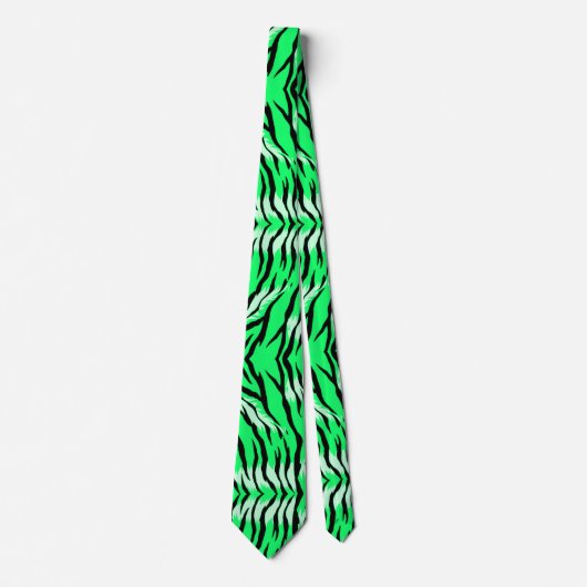 Grünes Tiger-Tierhaut-Musterdesign  Krawatte (Vorderseite)