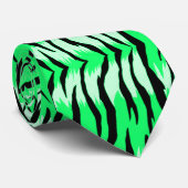 Grünes Tiger-Tierhaut-Musterdesign  Krawatte (Gerollt)