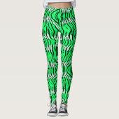 Grünes Tiger-Tierhaut-Musterdesign  Leggings (Vorderseite)