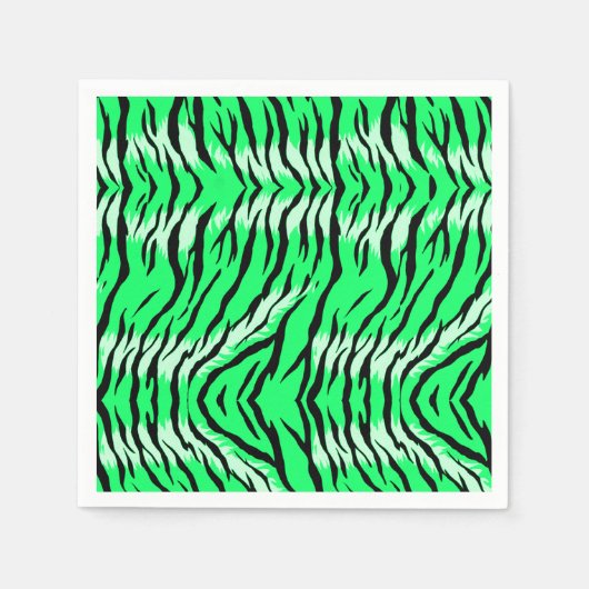 Grünes Tiger-Tierhaut-Musterdesign Serviette (Vorderseite)