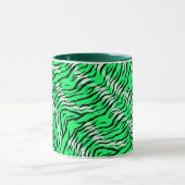 Grünes Tiger-Tierhaut-Musterdesign Tasse (Zentrum)