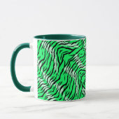 Grünes Tiger-Tierhaut-Musterdesign Tasse (Links)