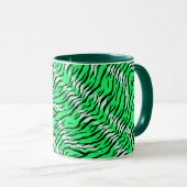 Grünes Tiger-Tierhaut-Musterdesign Tasse (VorderseiteRechts)