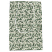 Grünes Toile Snowy Landschaft Mittlere Geschenktüte (Vorderseite)