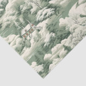 Grünes Toile Snowy Landschaft Seidenpapier (Ausschnitt)