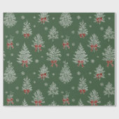 Grünes Toile-Weihnachtsbaum-Muster Geschenkpapier (Flach)
