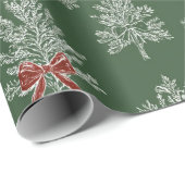 Grünes Toile-Weihnachtsbaum-Muster Geschenkpapier (Rolleneckpunkt)