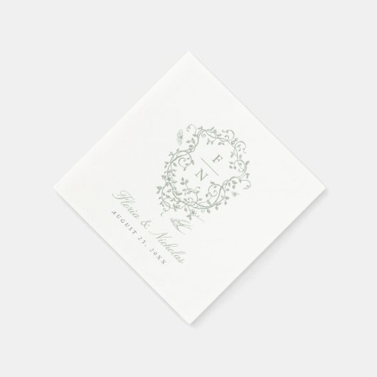 Grünes Toileis Hochzeitsbuch Napkins Chinoiserie C Serviette (Ecke)