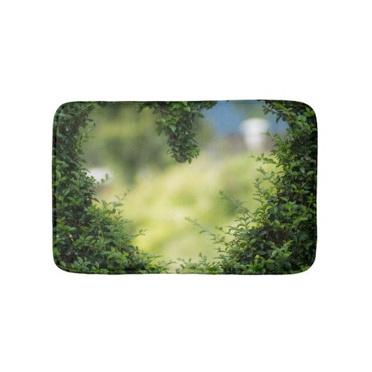 Grünes Topiary Heart Badematte (Vorderseite)