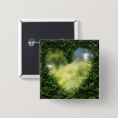 Grünes Topiary Heart Button (Vorne & Hinten)