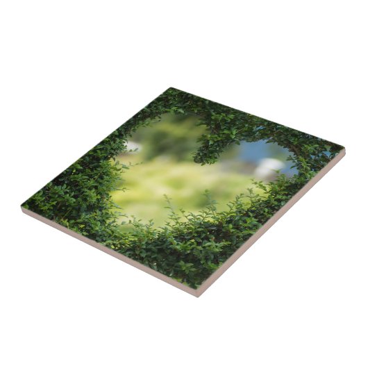 Grünes Topiary Heart Fliese (Seite)