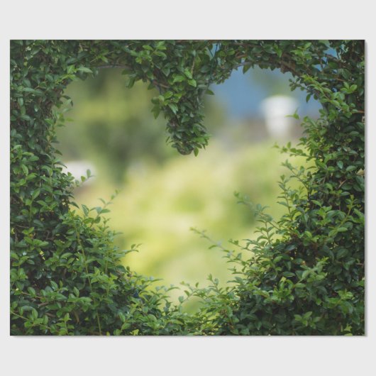 Grünes Topiary Heart Geschenkpapier (Flach)
