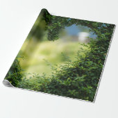 Grünes Topiary Heart Geschenkpapier (Ungerollt)