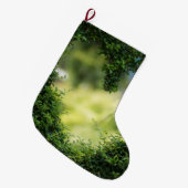 Grünes Topiary Heart Großer Weihnachtsstrumpf (Vorderansicht (hängend))