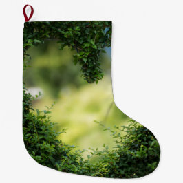 Grünes Topiary Heart Großer Weihnachtsstrumpf