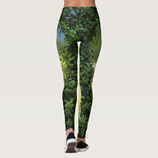 Grünes Topiary Heart Leggings (Rückseite)