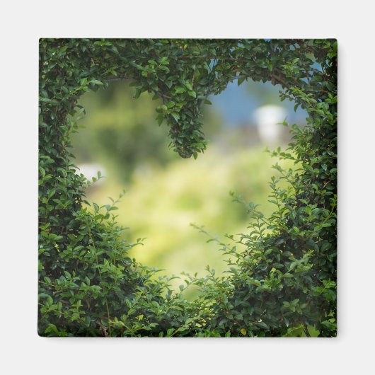 Grünes Topiary Heart Magnet (Vorne)