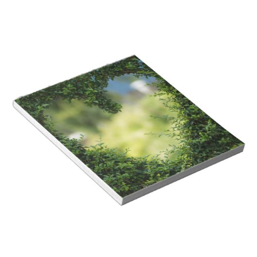 Grünes Topiary Heart Notizblock (angewinkelt)