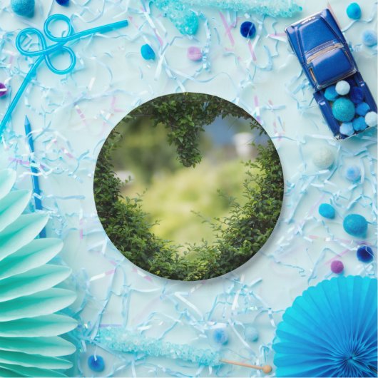 Grünes Topiary Heart Pappteller (Party)