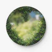 Grünes Topiary Heart Pappteller (Vorderseite)