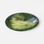 Grünes Topiary Heart Pappteller (Schrägansicht)