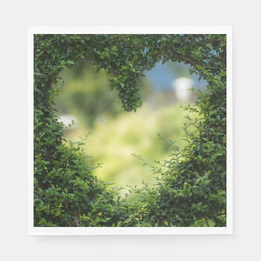 Grünes Topiary Heart Serviette (Vorderseite)