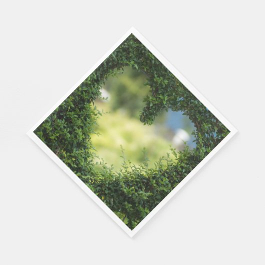 Grünes Topiary Heart Serviette (Ecke)