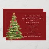 Grünes, traditionelles Tree Lights Weihnachtsgebäc Einladung (Vorne/Hinten)