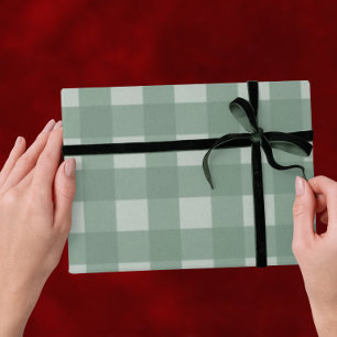 Grünes traditionelles Weihnachten - Kariertes Stre Geschenkpapier