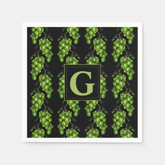 Grünes Traubenpapier Napkin Serviette (Vorderseite)