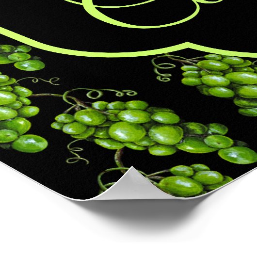 Grünes Traubenposter Poster (Ecke)