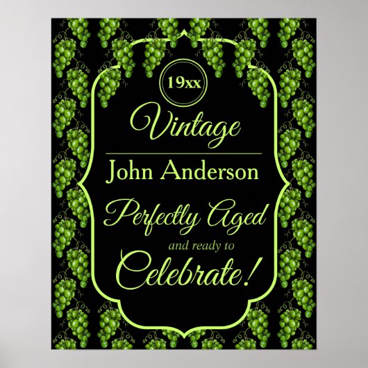 Grünes Traubenposter Poster (Vorne)