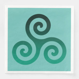 Grünes Triskele Alt-Keltisches Symbol Münze Serviette