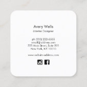 Grünes Tropenholz Quadratische Visitenkarte (Rückseite)