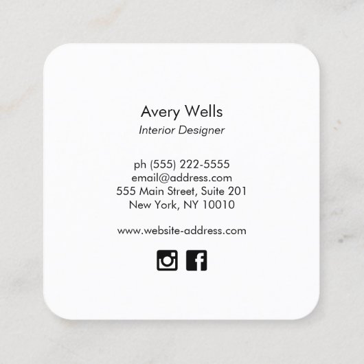 Grünes Tropenholz Quadratische Visitenkarte (Rückseite)