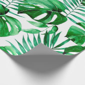 Grünes tropisches Blätter Geschenkpapier (Ecke)