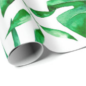 Grünes tropisches Blätter Geschenkpapier (Rolleneckpunkt)