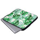 Grünes tropisches Blätter Laptopschutzhülle (Vorne Knopf)