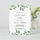 Grünes tropisches Eukalyptus-Party Einladung (Stehend Vorderseite)