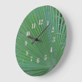 Grünes tropisches Leaf Foto Diagonal Abstrakte Blä Große Wanduhr (Winkel)
