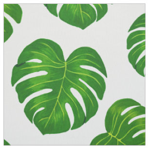 Grünes tropisches Monstera-Blätter-Muster Stoff