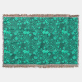 grünes türkis helles Blumenmuster Decke (Vorderseite)