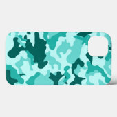 Grünes türkisfarbenes Camouflage-Muster Case-Mate iPhone Hülle (Rückseite (Horizontal))