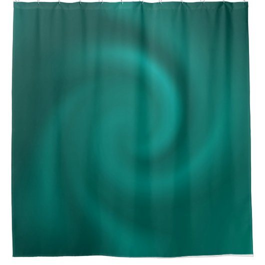 Grünes, türkisfarbenes Spiralmuster Duschvorhang (Vorderseite)