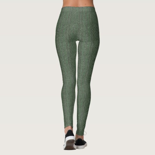 Grünes Tweed Texturbild Leggings (Rückseite)